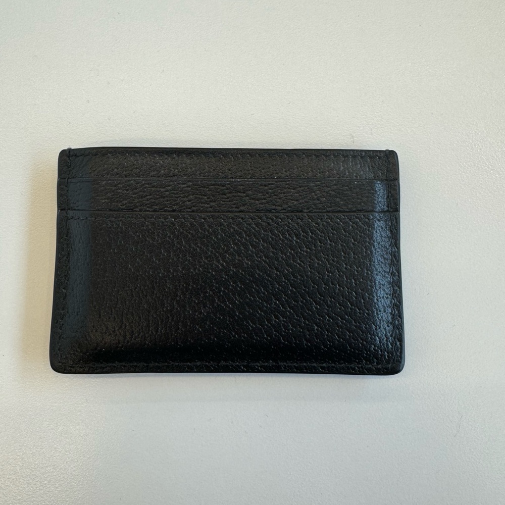 Gucci Black and Gold Leather Card Holder with GG Logo - Picture 2 of 3